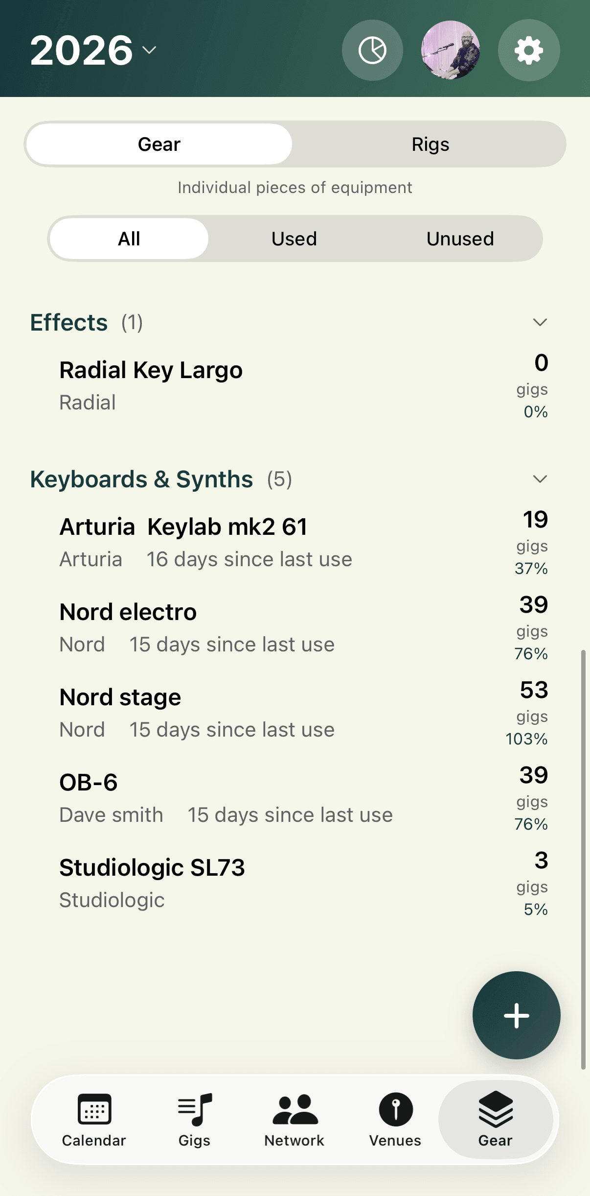 GigLog Gear Tracking